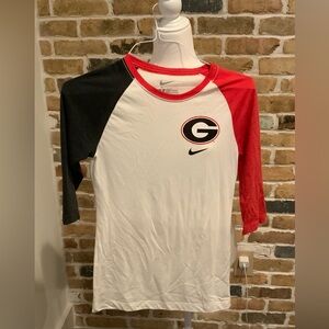 Nike Georgia Bulldogs Women’s 3/4 Sleeve Raglan Tee
